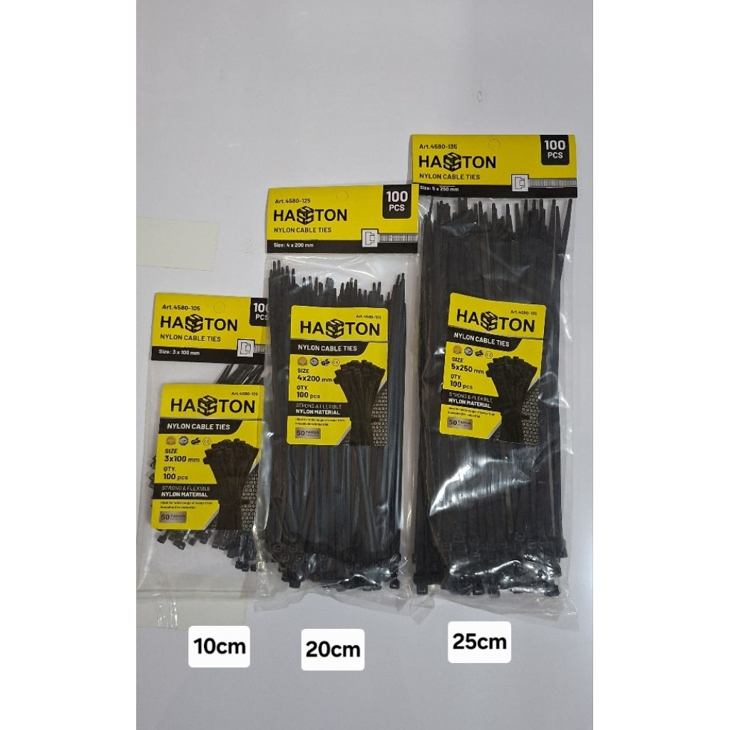 

Kabel ties Hasston hitam tebal / cable ties hitam / cable tie tali pengikat 100mm 200mm 250mm