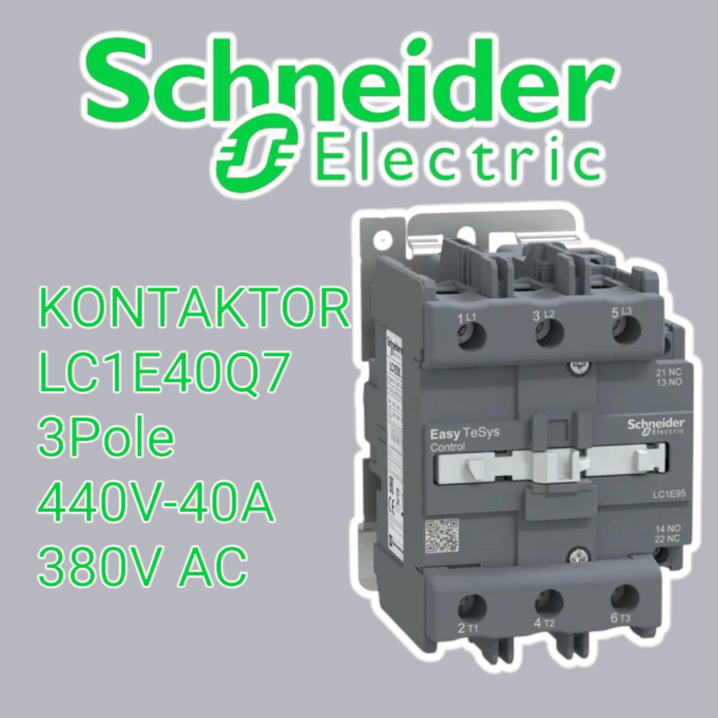 kontaktor merk Scheneider Tipe LC1E40Q7 440V-40A 380V