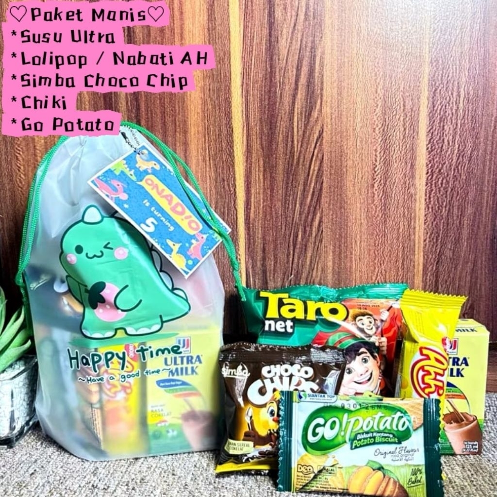 

Paket Ulang Tahun Snack Anak / Happy Birthday Hampers Kids / Pouch Lucu Murah Meriah