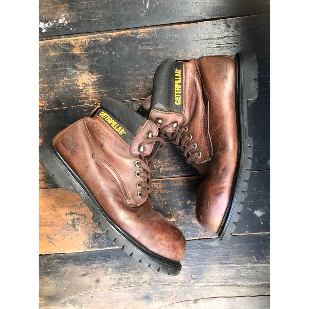 sepatu boots caterpillar leather original second