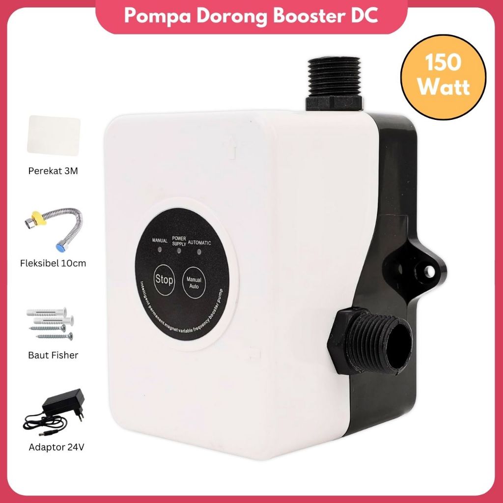 Pompa Air Dorong otomatis Booster pump DC 24V Keran Air Otomatis 150 Watt Kran Shower water heater b