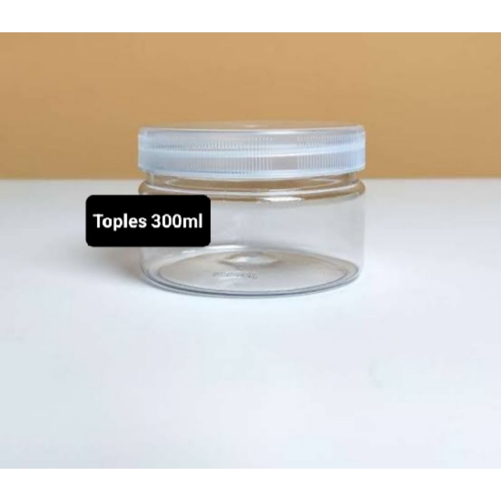 Toples Plastik 300ml Tabung || Set Tutup Ulir Plastik 