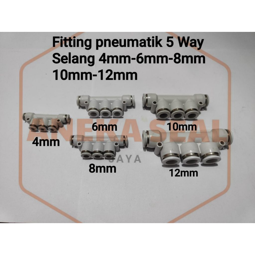 Fitting pneumatik 5 way putih