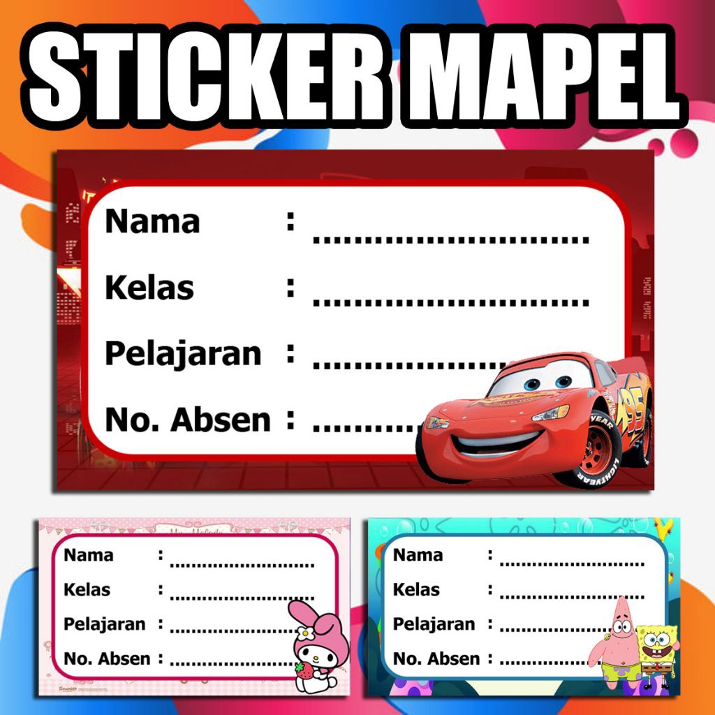 

Stiker mata pelajaran sekolah - stiker mapel isi 20pcs