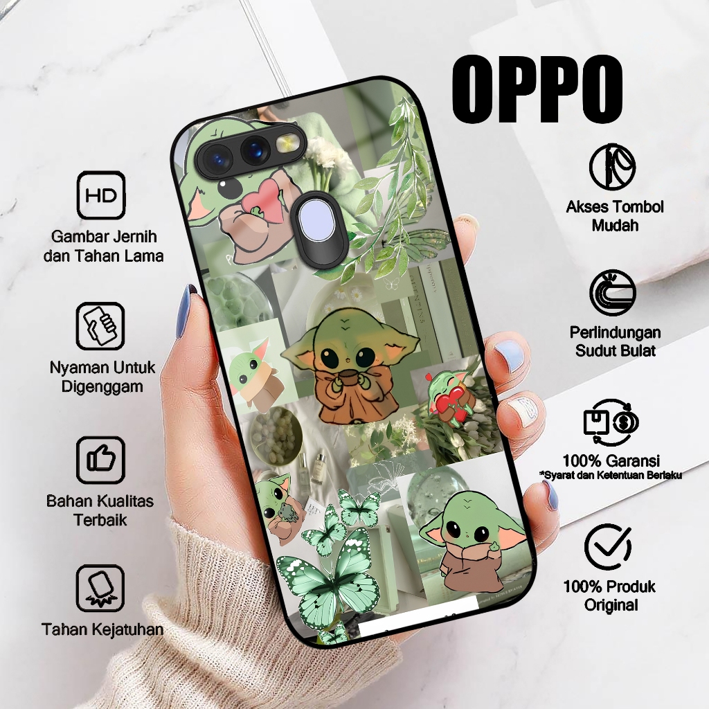 Case OPPO A5S OPPO A7 Casing OPPO A11K OPPO A12 A7X A12E A12S Motif BABY YODA CUTE Softcase Glossy H
