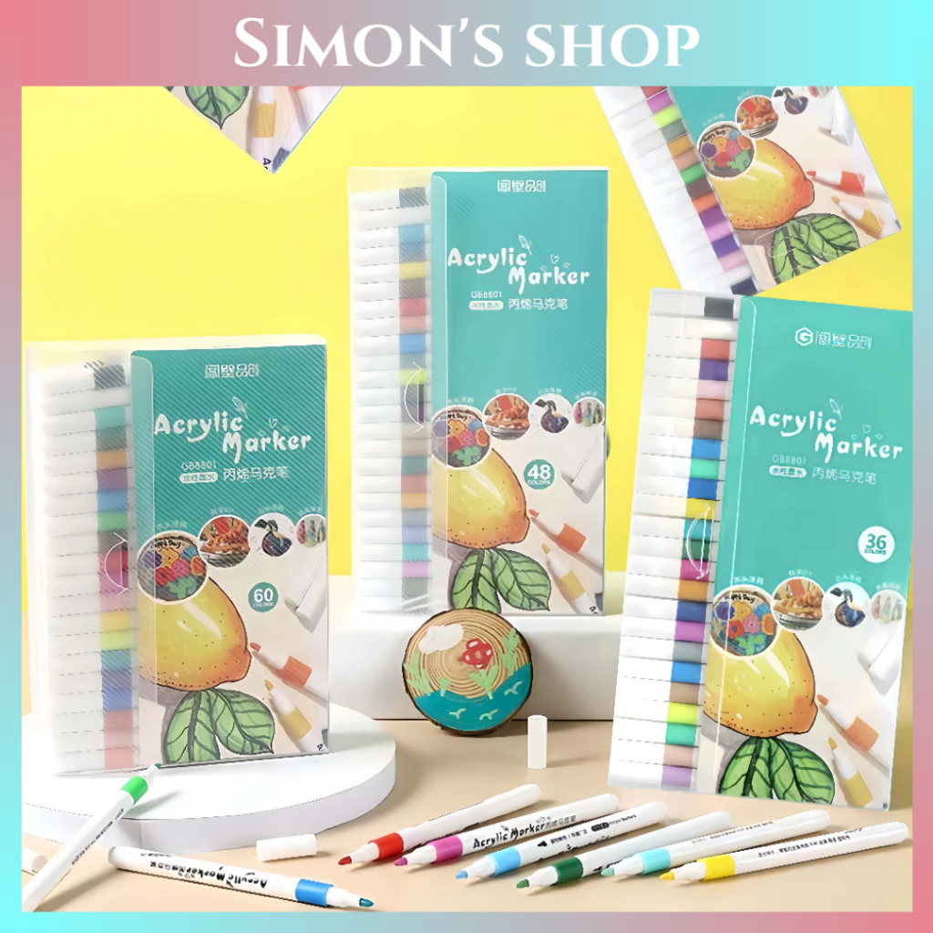 

[COD]Spidol Akrilik Waterproof Pen Marker Cepat Kering untuk Melukis Mewarnai Alat Gambar Seni Kreatif Anak Dewasa