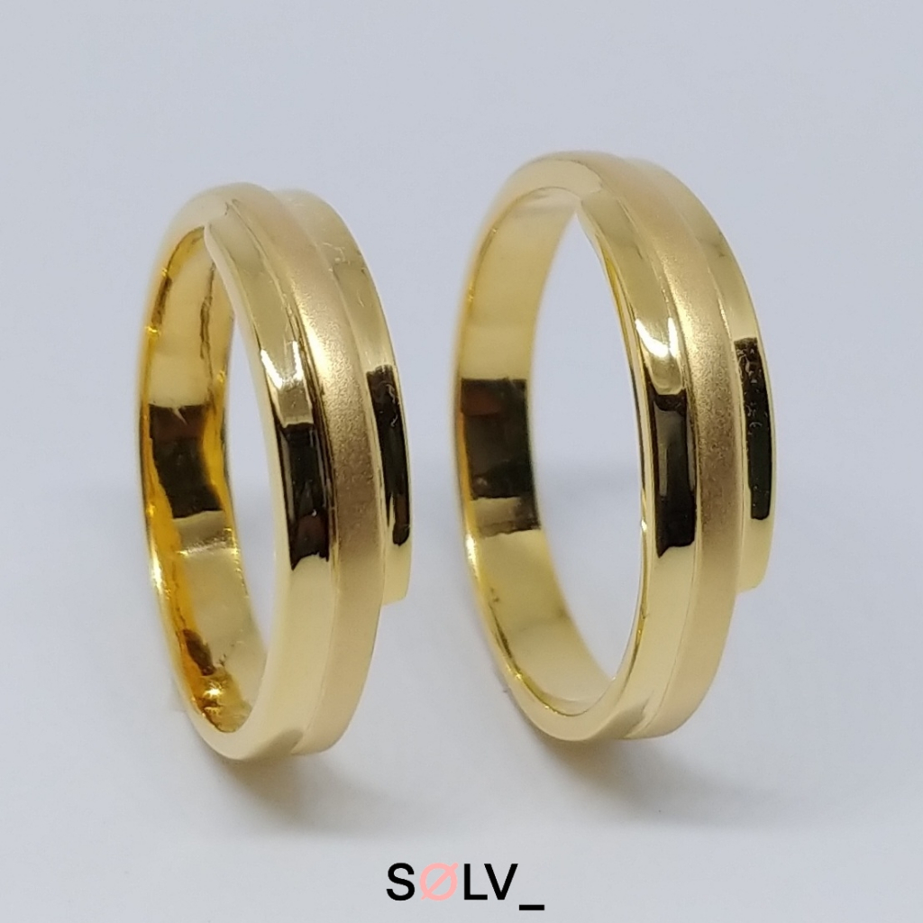 Cincin kawin perak 925 lapis emas, cincin couple, cincin nikah model (CK 74)