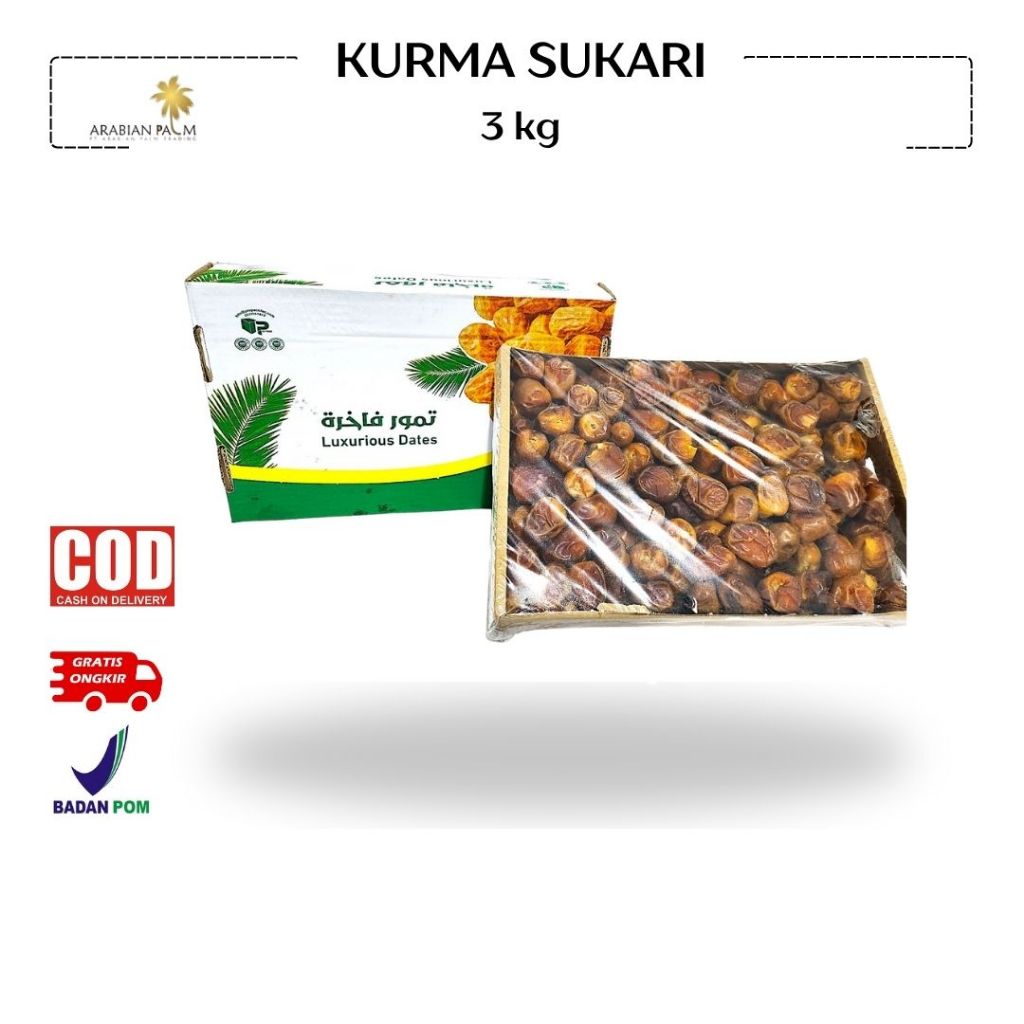 

[PREMIUM] Kurma Sukari Al Qaseem 3kg | Lembut, Legit & Manis Alami | Kurma Favorit Keluarga