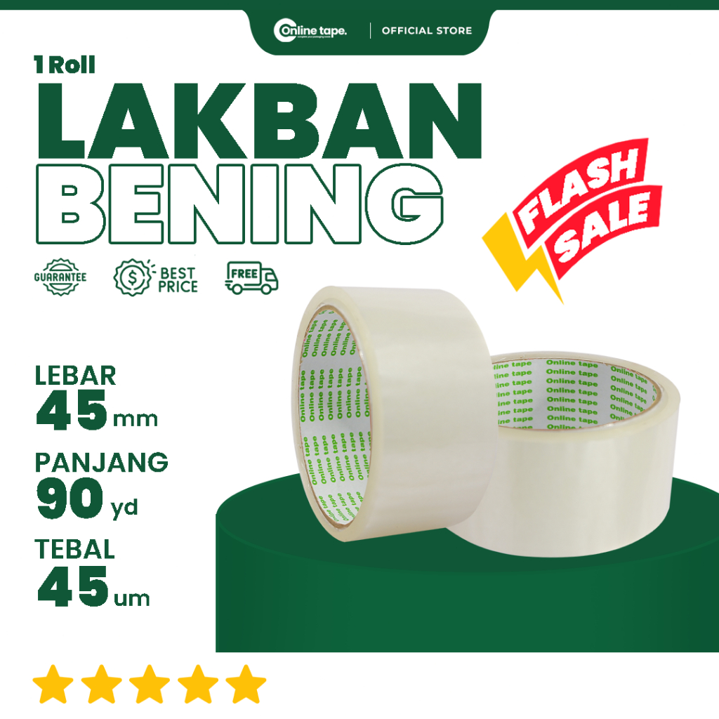 

FLASH SALE! Lakban Bening MURAH 50 yard 45 mm ECO / Isolasi / Solatip / Lakban Bening Termurah