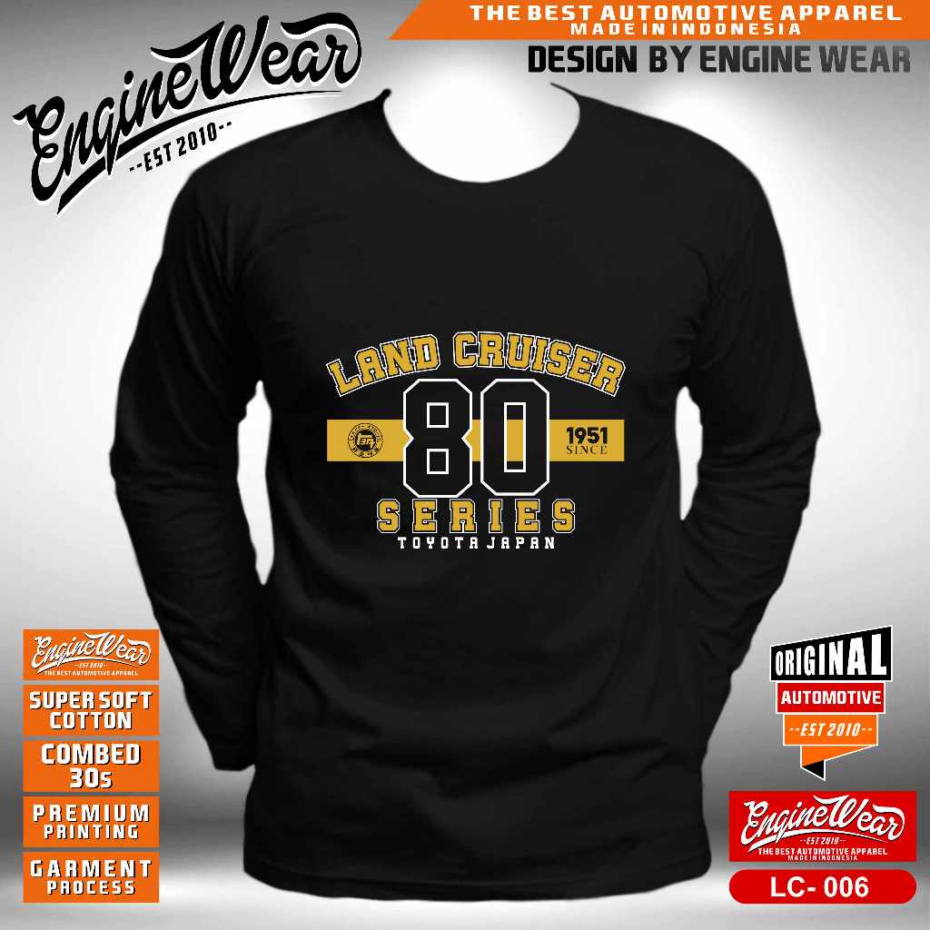 kaos Land cruiser vx80 Baju Offroad toyota Hardtop Tshirt Mobil Jeep otomotif 4WD 4x4 lc006t
