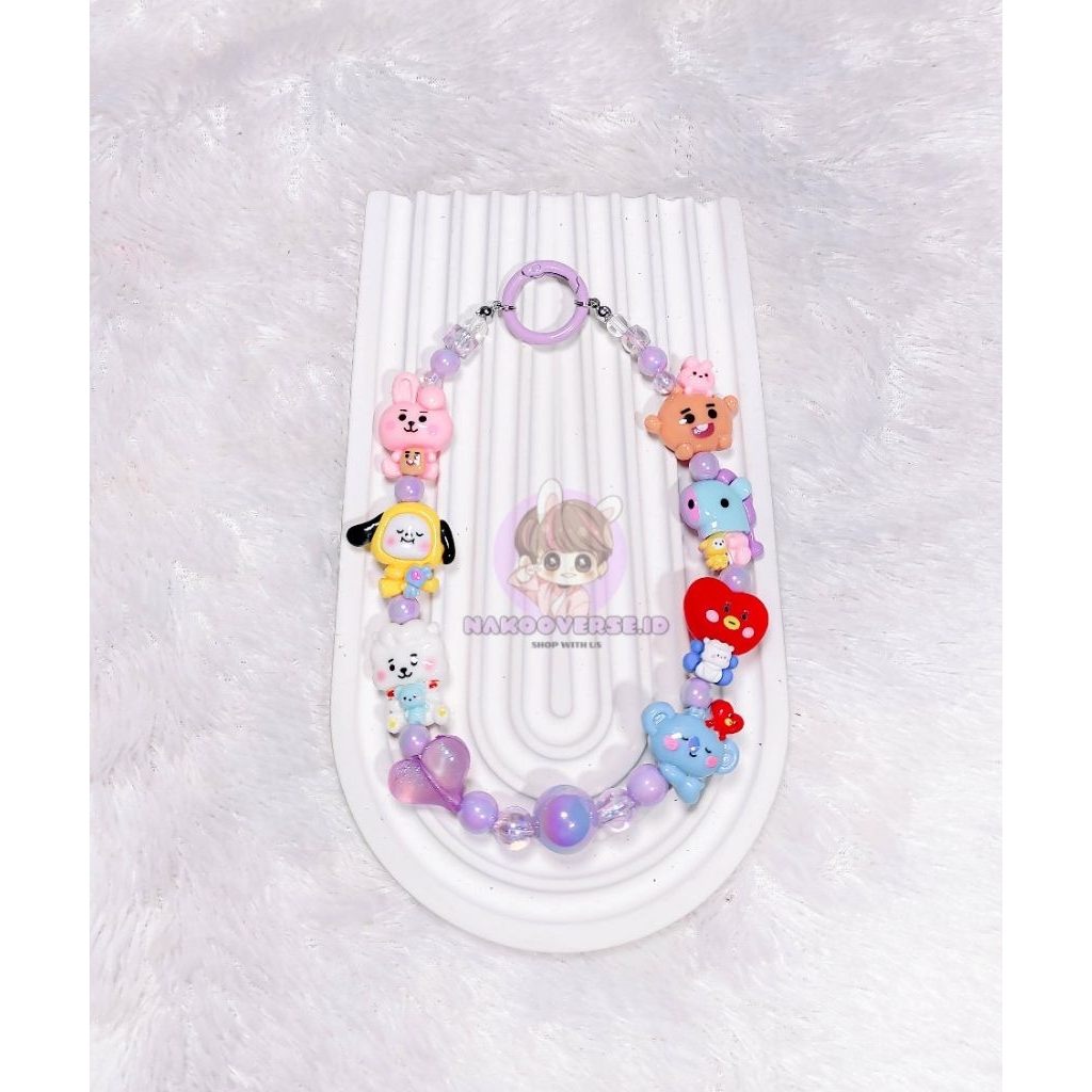Phonestrap Bagcharm Sachet BT21 Custom (available Cooky, Tata, Shooky, Chimmy, RJ, Mang, Koya)