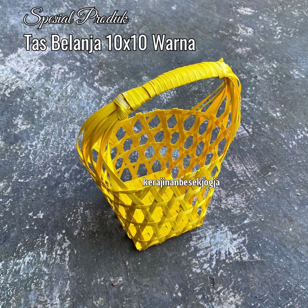 

TAS BELANJA 10x10 BLICING & WARNA | keranjang kue keranjang makanan tas snack tas unik tas anyam bambu