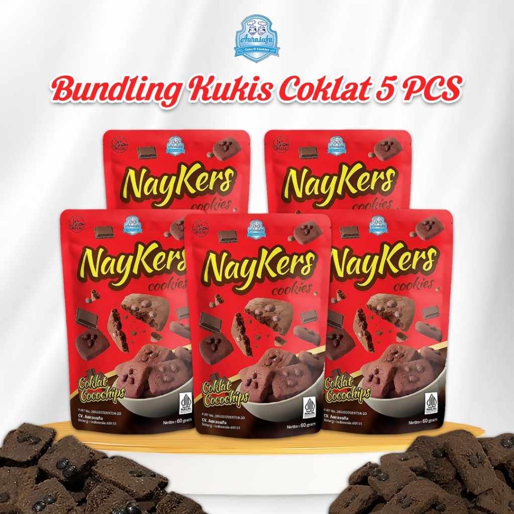 

Naykers Coklat Cocochip 60gr, Aurasufa | Kukis Coklat Cocochip | Camilan Murah, Diet,-Paket 5pcs