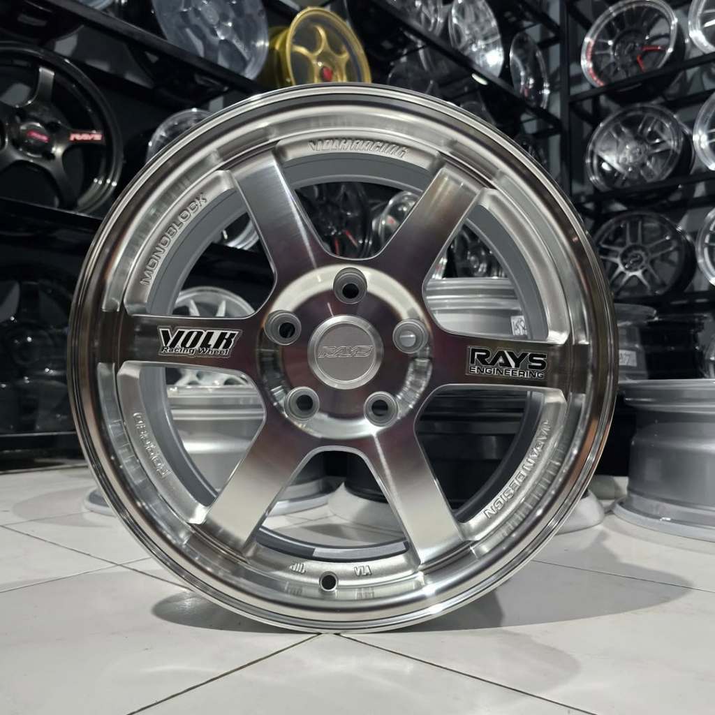 Velg Rays Te37 OG Brand New Ring 16 Pcd 5x114.3 Lebar 7 Et 40 Warna Silver Polish Kondisi Baru