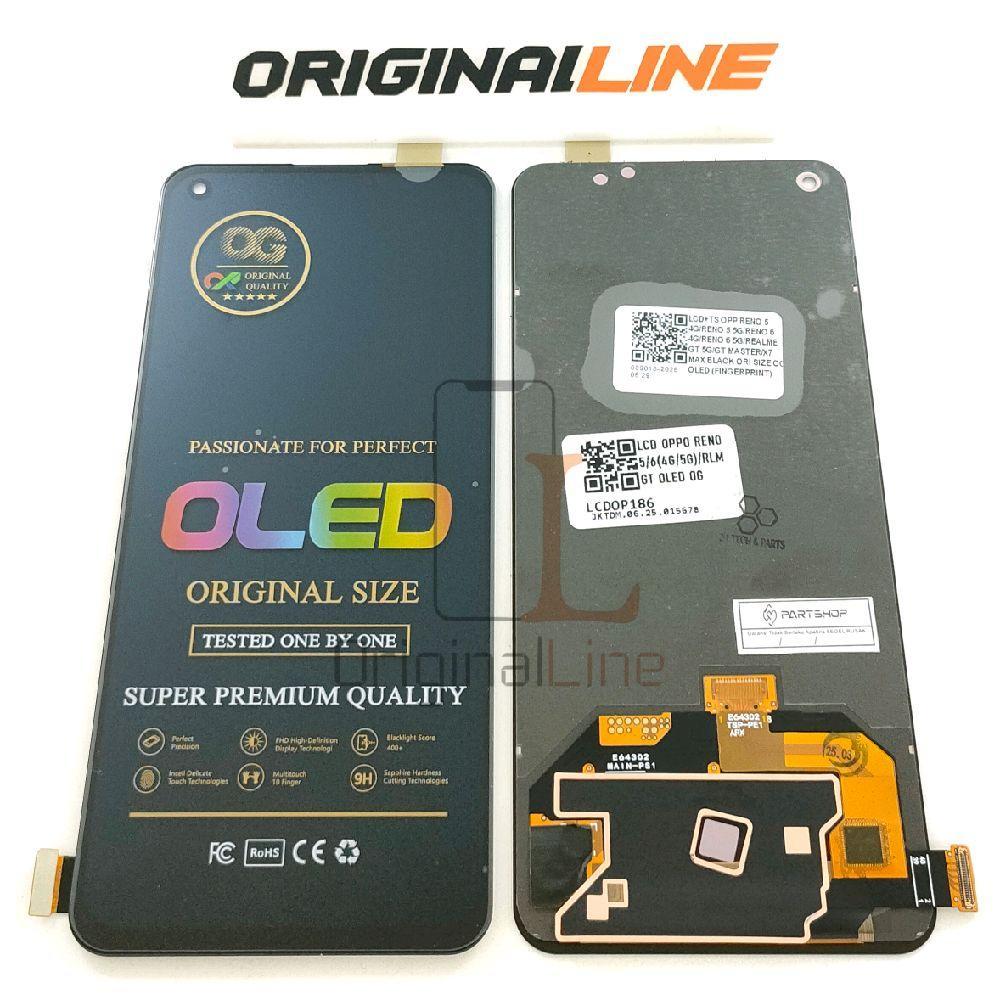 LCD + TS RENO 5 / 6 (4G/5G) / RLM GT OLED FINGERPRINT BERFUNGSI (KOMPATIBEL UNTUK OPPO / REALME)
