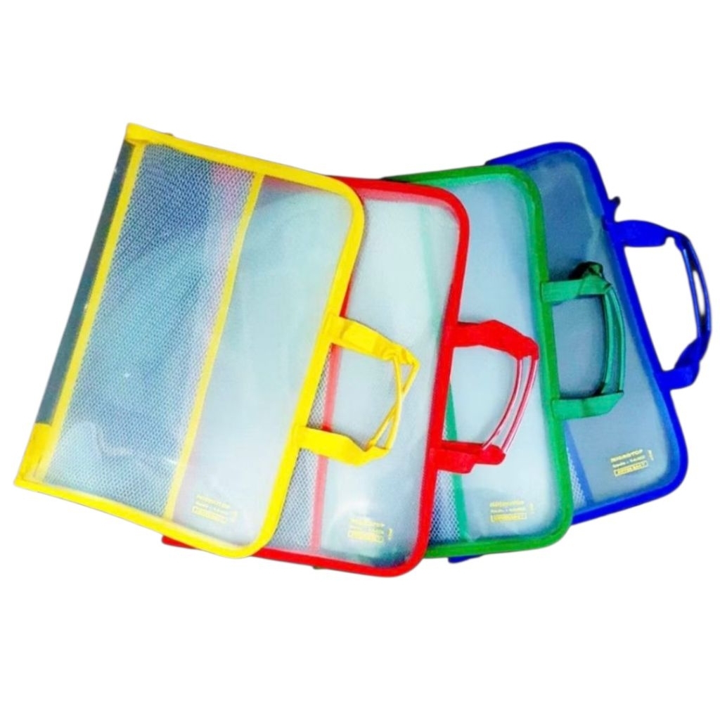 

Map zipper tas tenteng / Tas dokumen resleting plastik / Map resleting handle tas tenteng F4