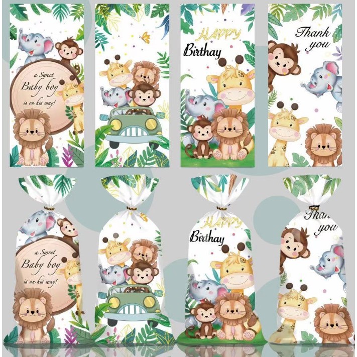 

50 PC PLASTIK KEMASAN BINGKISAN KUE COOKIES SNACK PERMEN SOUVENIR HAMPERS PESTA ULANG TAHUN ANAK / PLASTIK ULANG TAHUN BINGKISAN SNACK