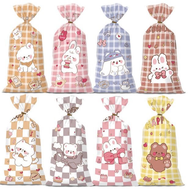 

50 PC PLASTIK KEMASAN BINGKISAN KUE COOKIES SNACK PERMEN SOUVENIR HAMPERS PESTA ULANG TAHUN ANAK / PLASTIK ULANG TAHUN BINGKISAN SNACK