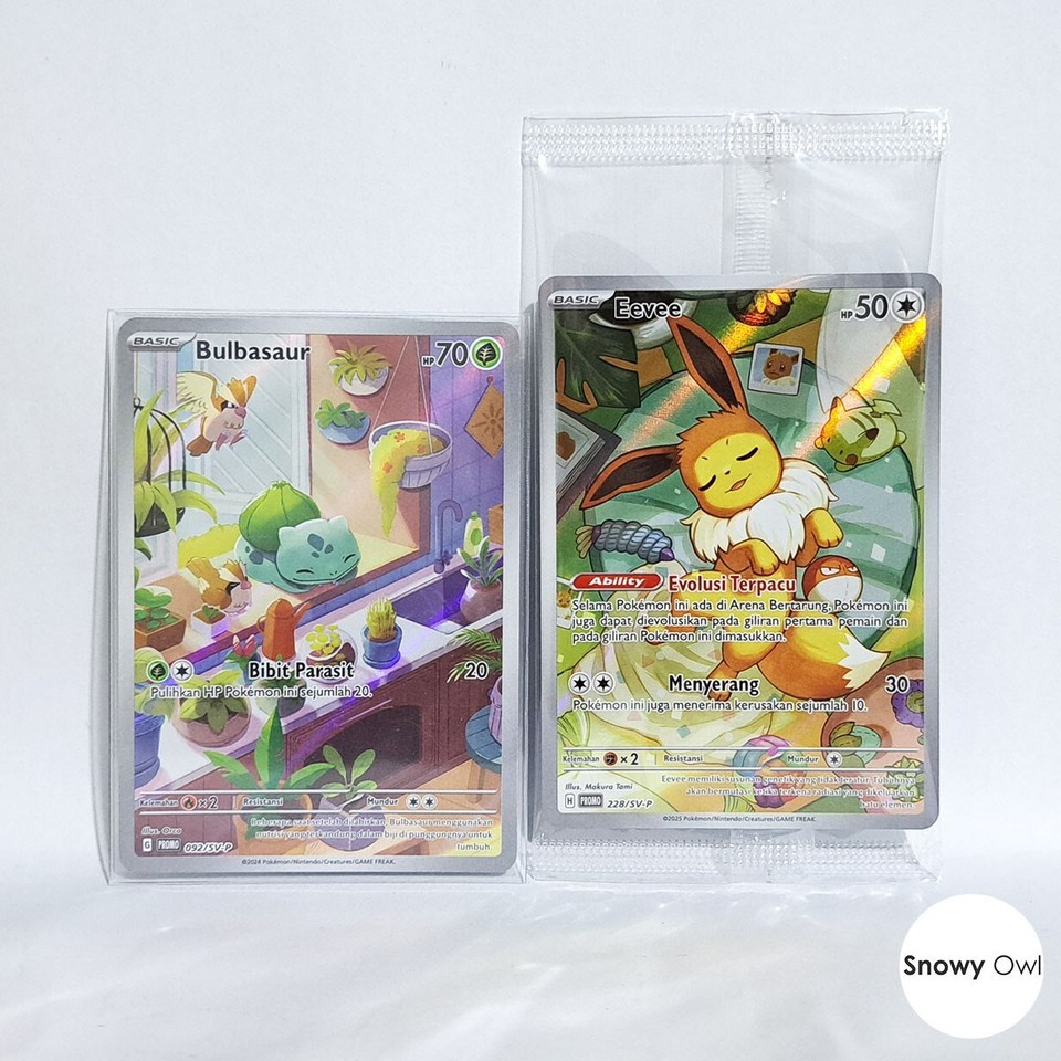 Bulbasaur 092/SV-P & Eevee 228/SV-P AR Promo Set Pokemon TCG Card Indonesia Original