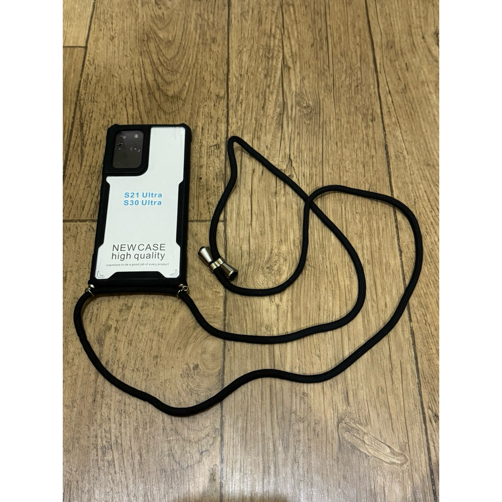 Preloved Case Samsung Galaxy S21 S30 Ultra Bening Pinggir Hitam Sling Lanyard