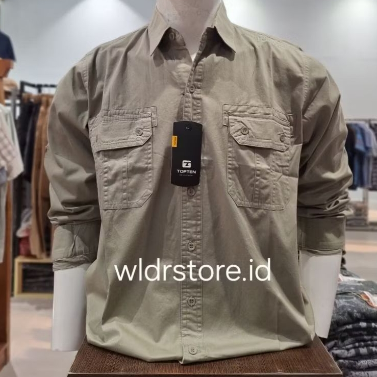 KEMEJA KATUN PRIA CLASSIC BRAND TOP TEN ORIGINAL LENGAN PANJANG PS007B
