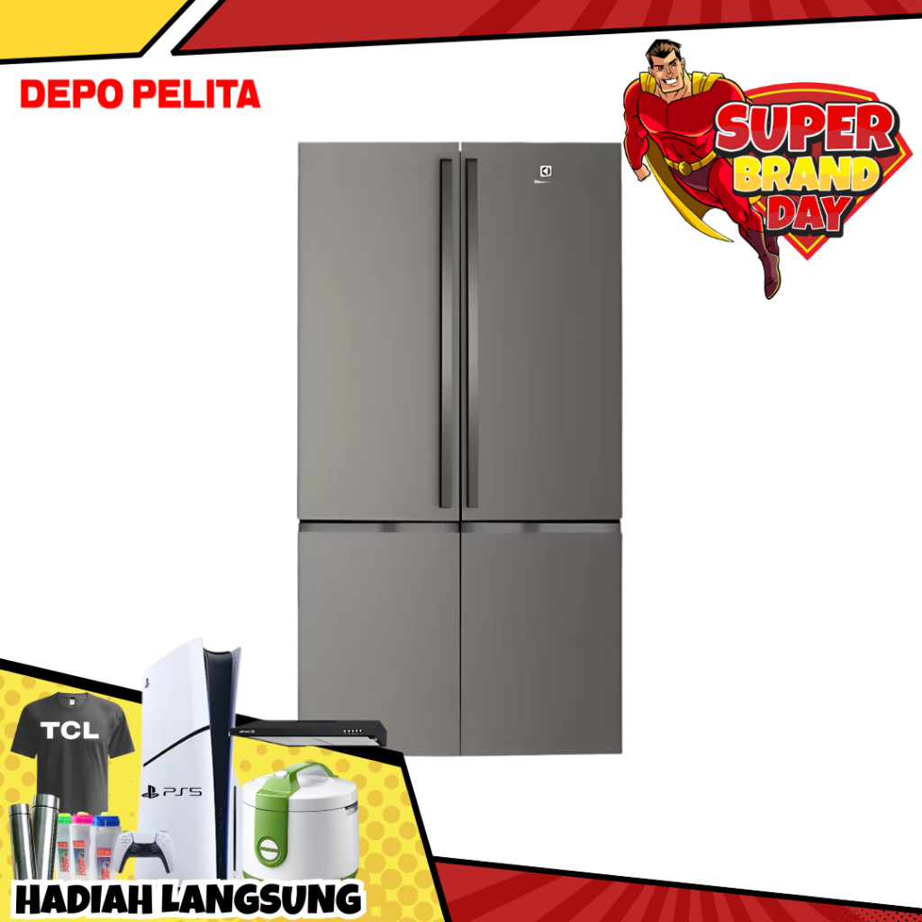Electrolux Kulkas Side By Side Multidoor 4 Pintu Inverter EQE6000AB 541L
