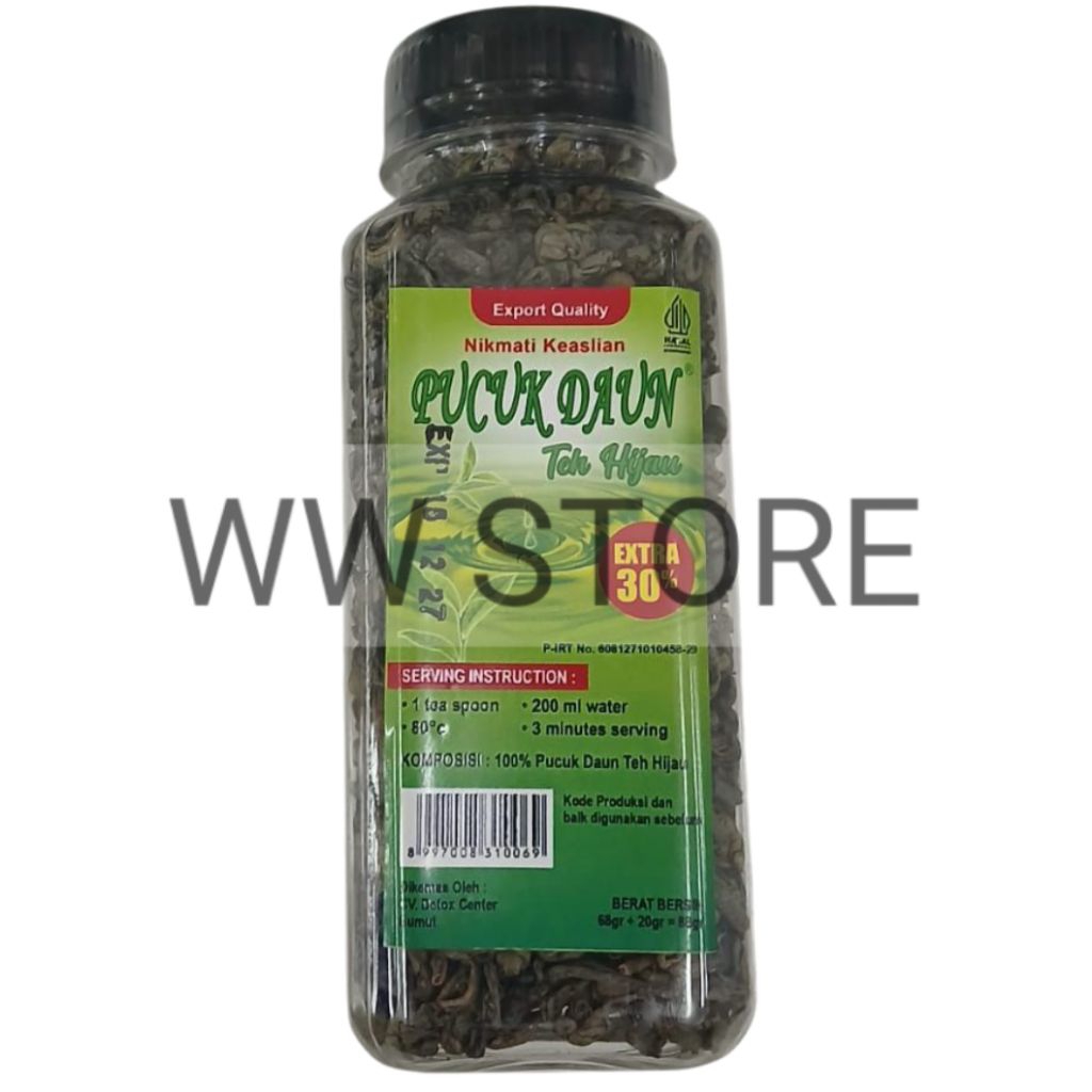 

PUCUK DAUN Teh Hijau CV. Detox Center Sumut kualitas ekspor export quality 68g