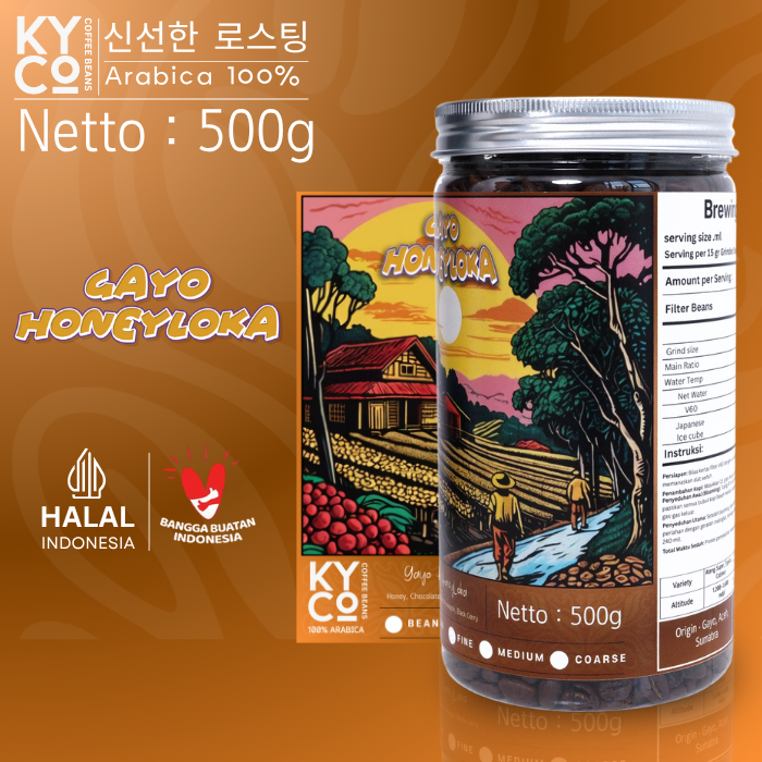 

Biji Kopi Arabika Gayo HoneyLoca 500 gram - Specialty Coffee | Roast Beans | Brewing | Medium Roast | Fillter | Blend Kopi | Kiyowo Coffee Roastery