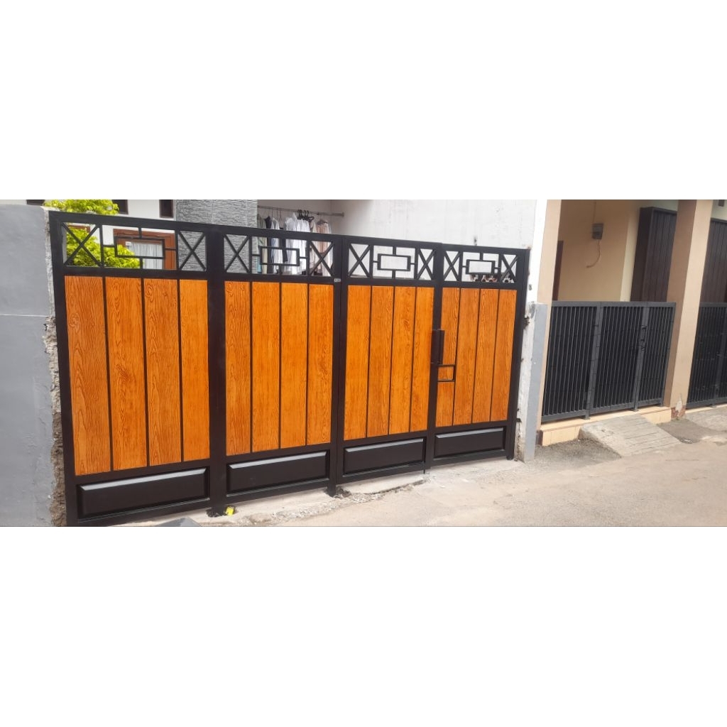 pintu lipat grc motif kayu