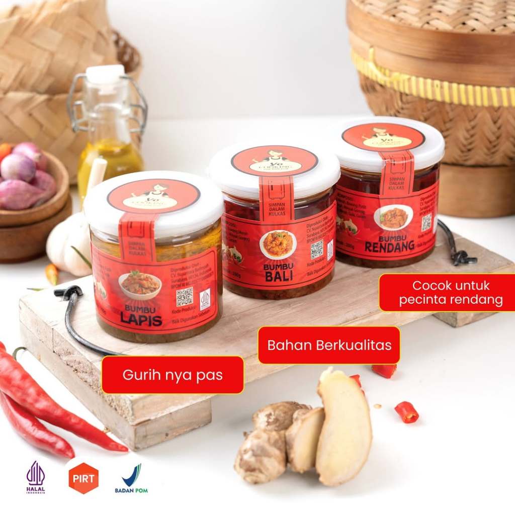 

Bumbu Masak Instan Yocooking Praktis Khas Nusantara Serbaguna Rendang rica-rica oseng mercon