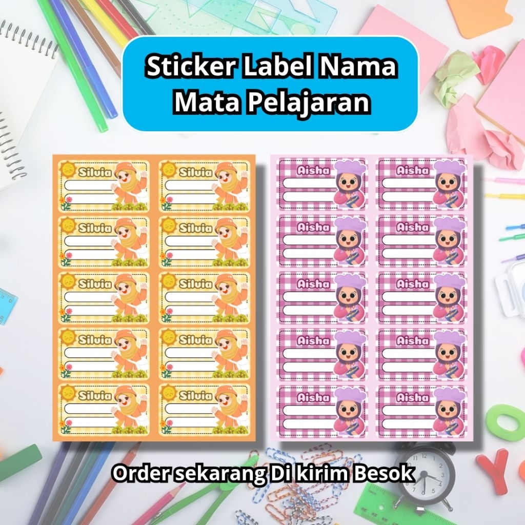 

Stiker label buku / stiker label mata pelajaran / stiker nama / stiker buku isi 20 pcs