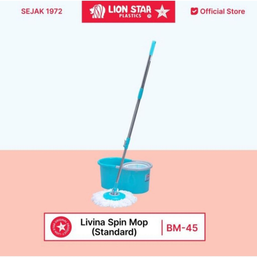 LION STAR BM-45 Livina Spin Mop / Alat Pel Lantai Putar Otomatis
