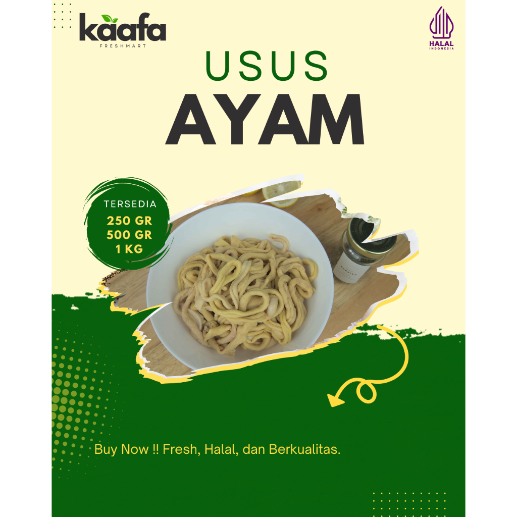 

Usus Ayam Segar 500gr / 1 Kg– Bersih & Siap Masak | Kaafa Freshmart Bandung