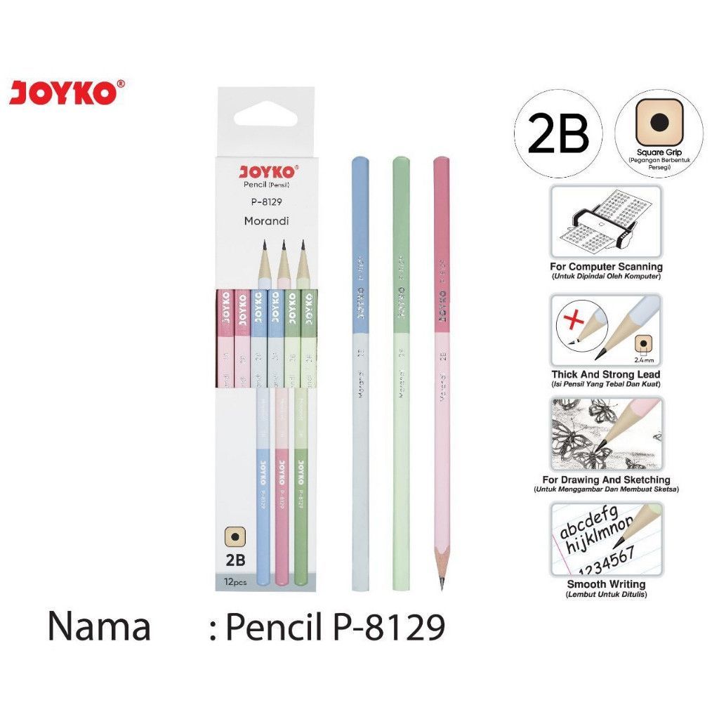 

Joyko Pensil 2B Morandi P-8129 @1pcs