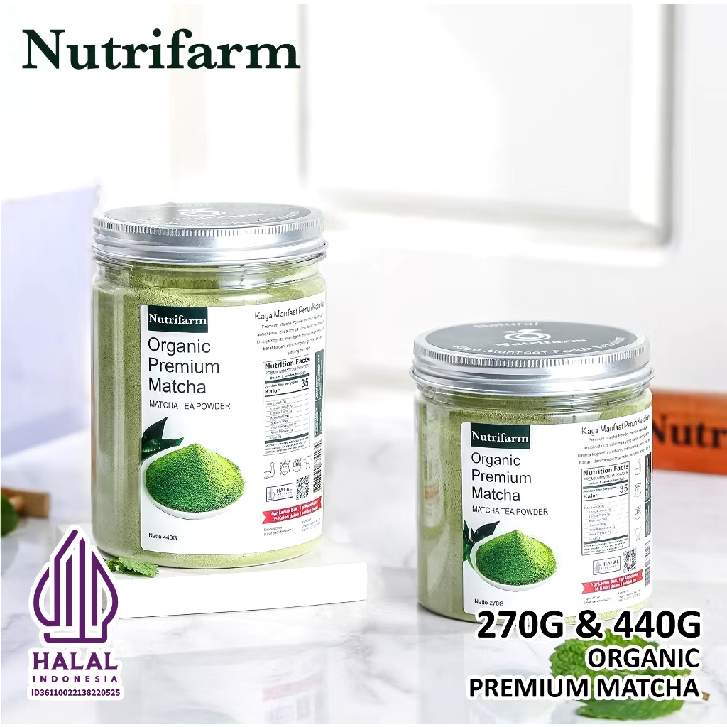 

NUTRIFARM MATCHA POWDER MINUMAN PURE PREMIUM 440G 270G ORIGINAL 100% ORGANIC / MATCHA CEREMONIAL GRADE