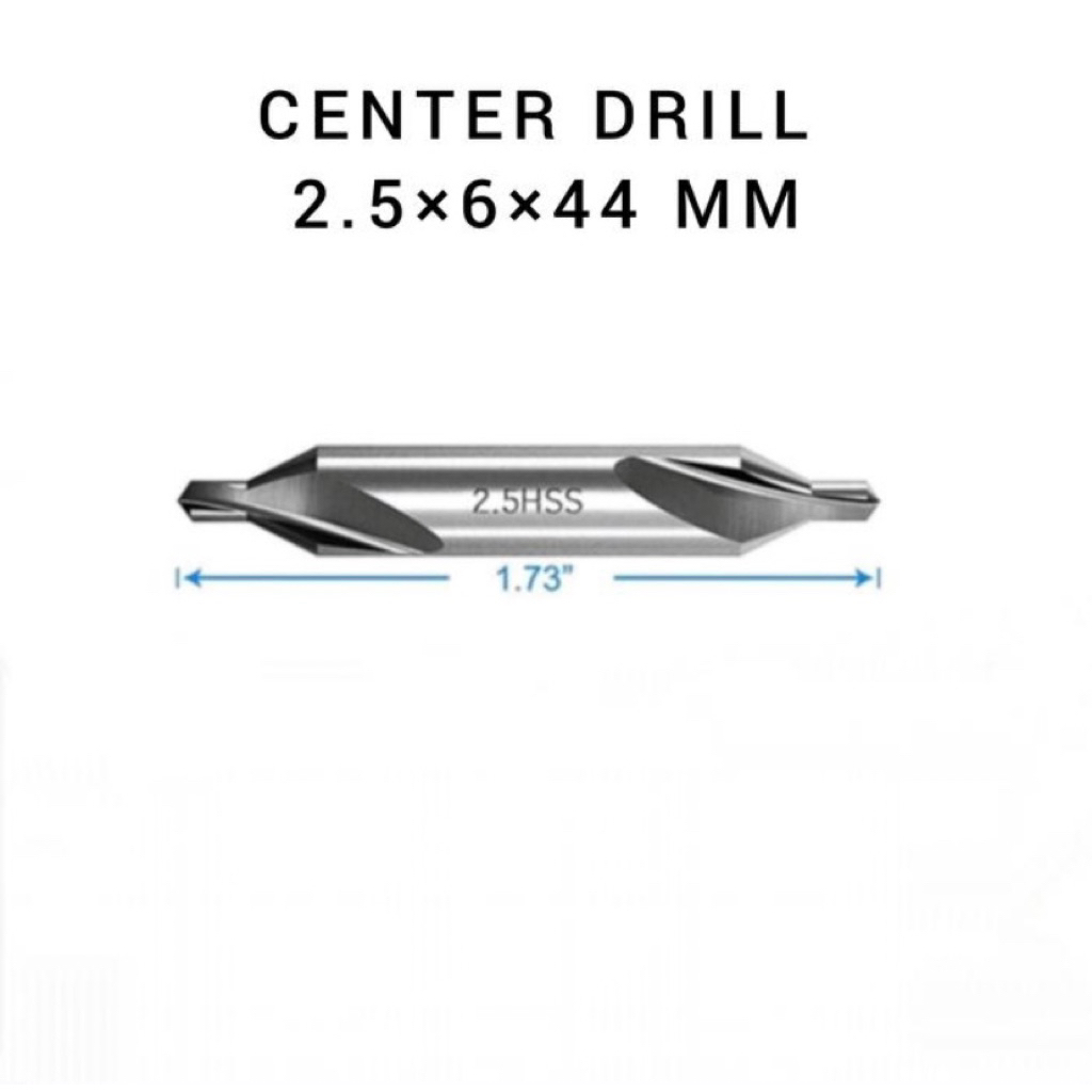 Center Drill Mata Bor Center 2.5mm Hss Bor Center Drill 2.5x6x44mm derajat 60
