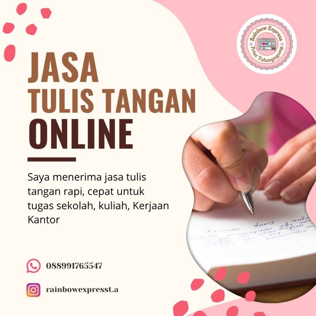 

RAINBOW EXPRESS JASA TULIS LANGSUNG JADI