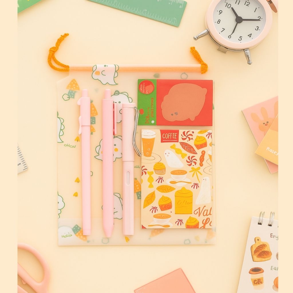 

[PROMO] 5 IN 1 Paket Alat Tulis Lucu + Bonus Pouch Karakter