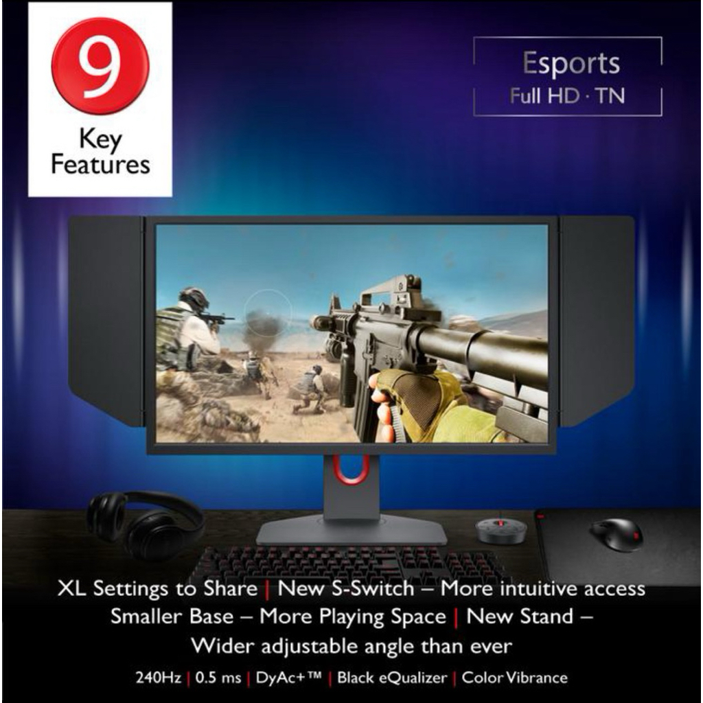 Monitor Gaming BenQ ZOWIE XL2546K 24inch 240Hz 0.5ms Dynamis Accuracy