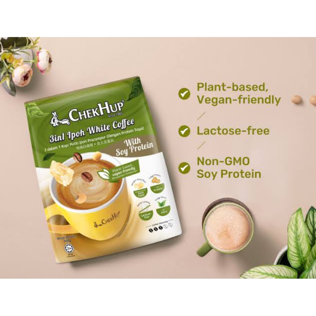 

Chek Hup 3in1 Soy Protein White Coffee Pack Isi 12