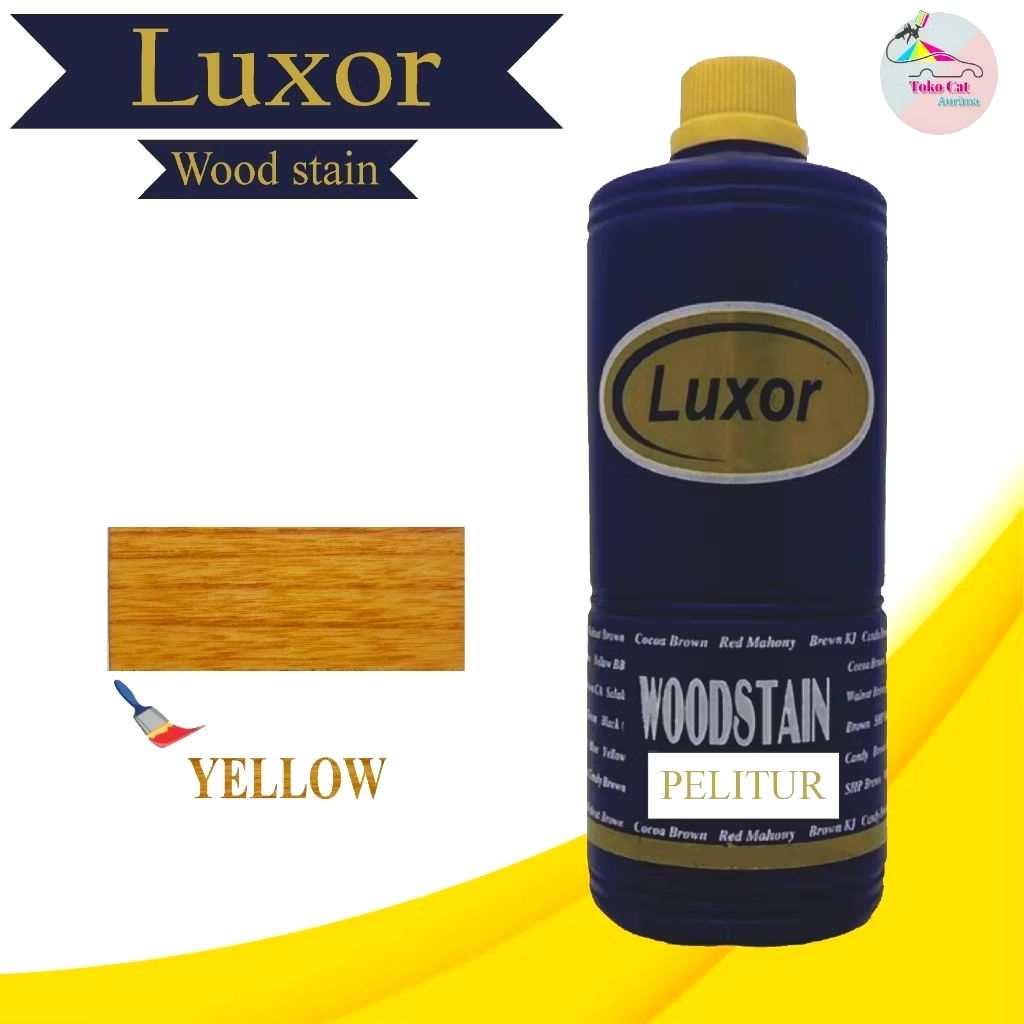 CAT KAYU WARNA YELLOW POLITUR PLITUR LUXOR WOODSTAIN KAYU 1 LITER ORIGINAL
