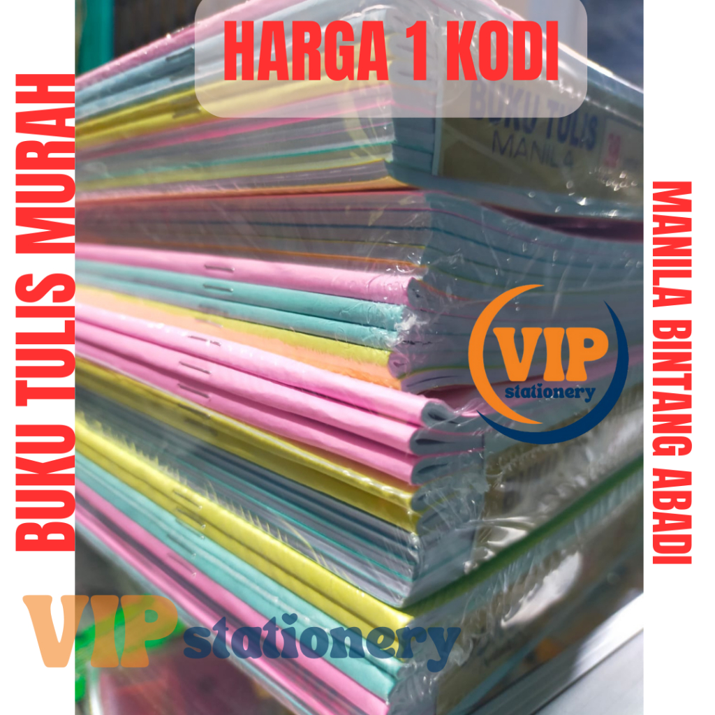 

MURAH Buku Tulis Bintang Abadi / Buku Tulis Manila 38 Lembar 2 Pack (I Kodi/20 Buku) Bintang Abadi /Manila Untuk Sekolah