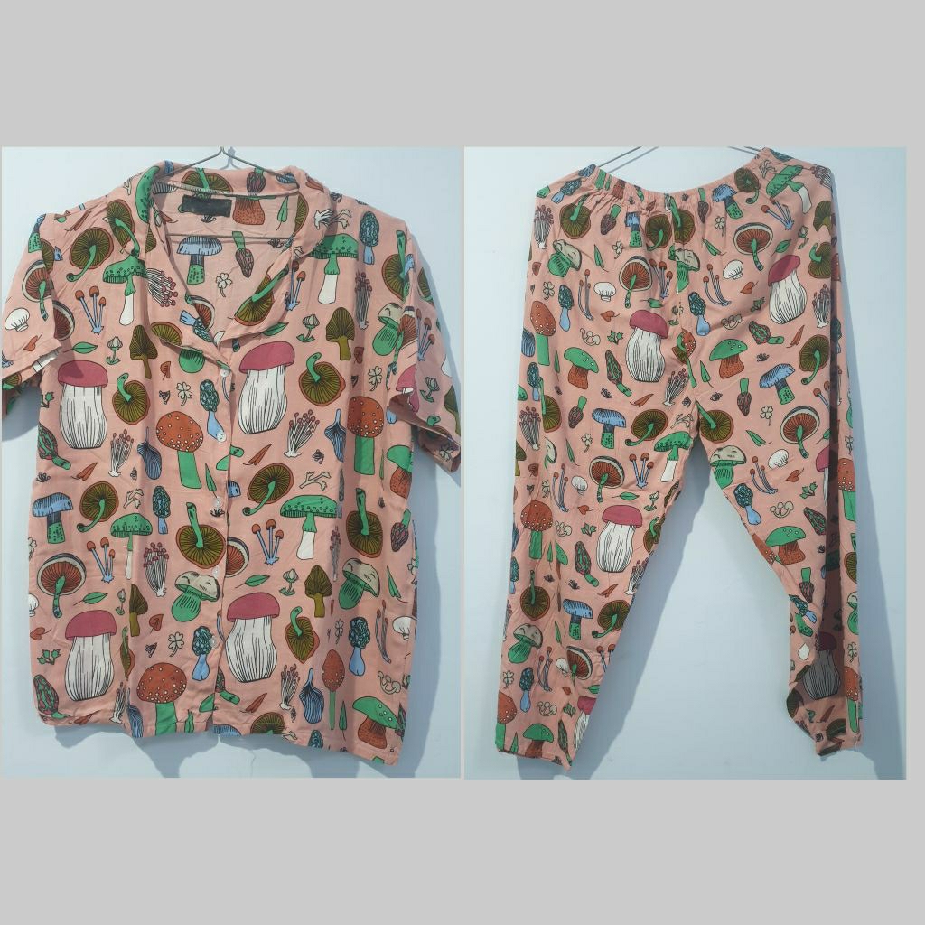 Piyama Setelan Wanita setelan babydoll baju tidur wanita reja dewasa setelan baju rumahan setelan bu