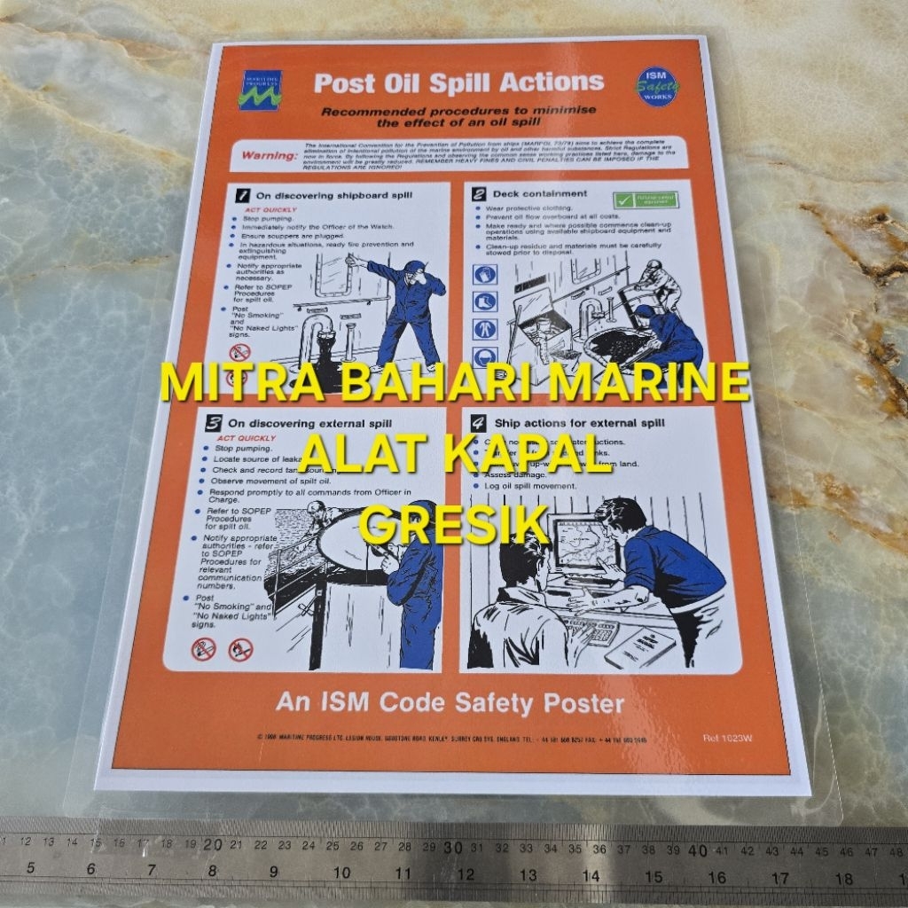 

Poster IMO Symbol IMPA 331523 Post Oil Spill Actions Ukuran 480x330mm / A3+