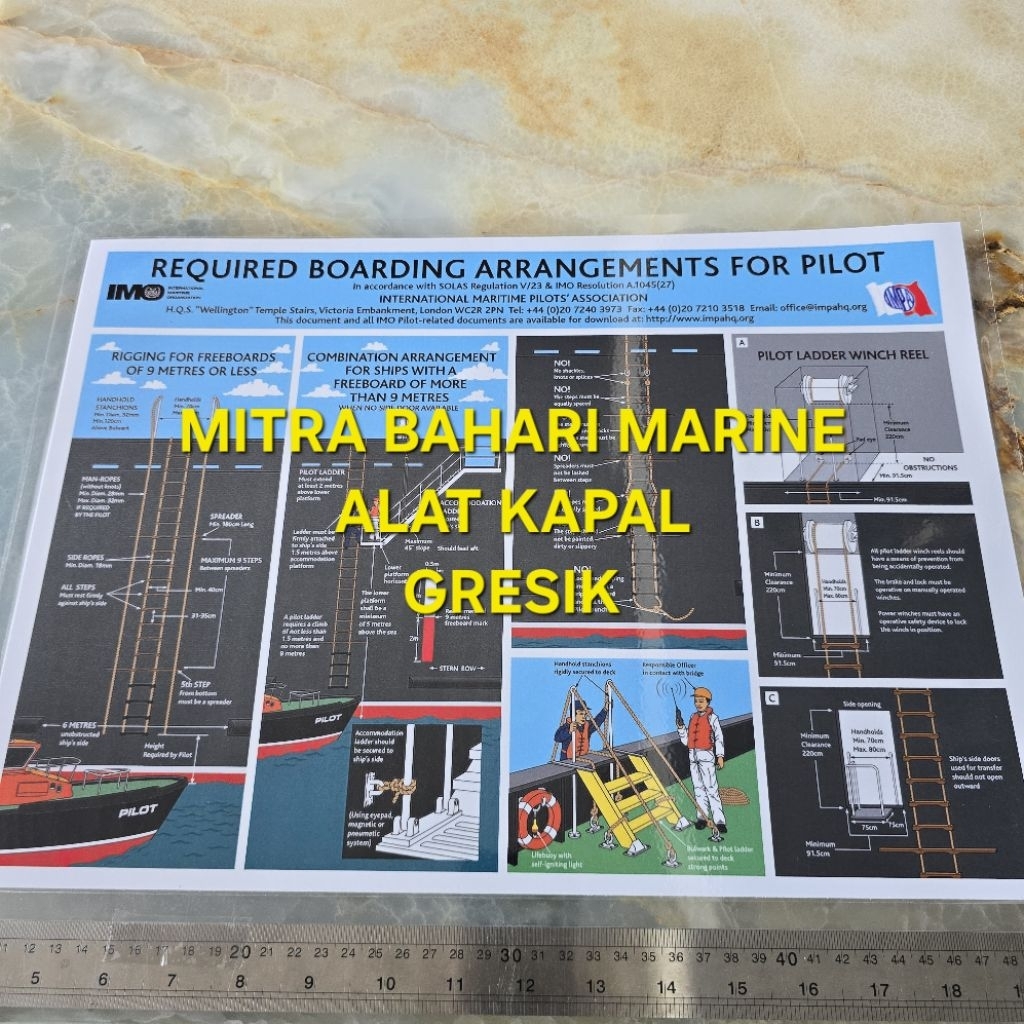 

Poster IMO Symbol IMPA 331526 Pilot Boarding Arrangements Ukuran 480x330mm / A3+