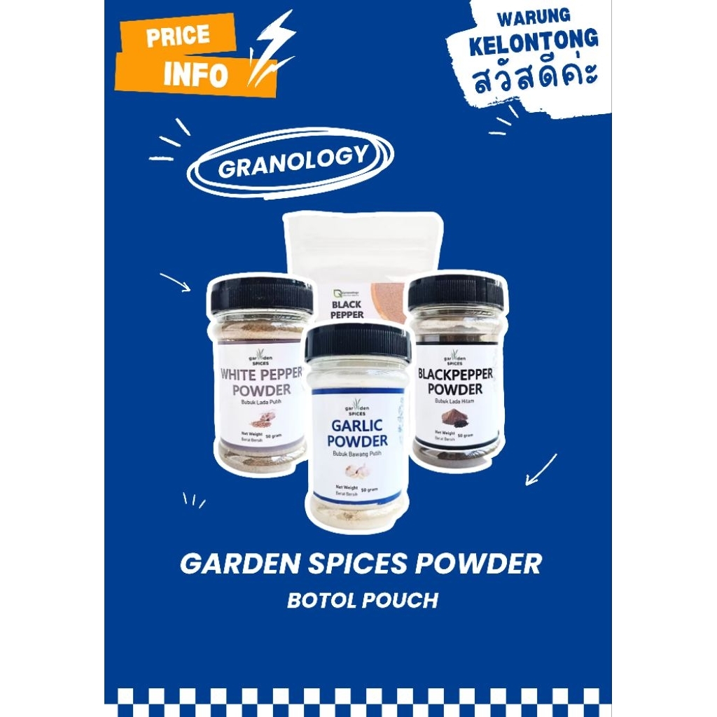 

BLACKPEPPER POWDER WHITEPEPPER POWDER GARLIC POWDER
