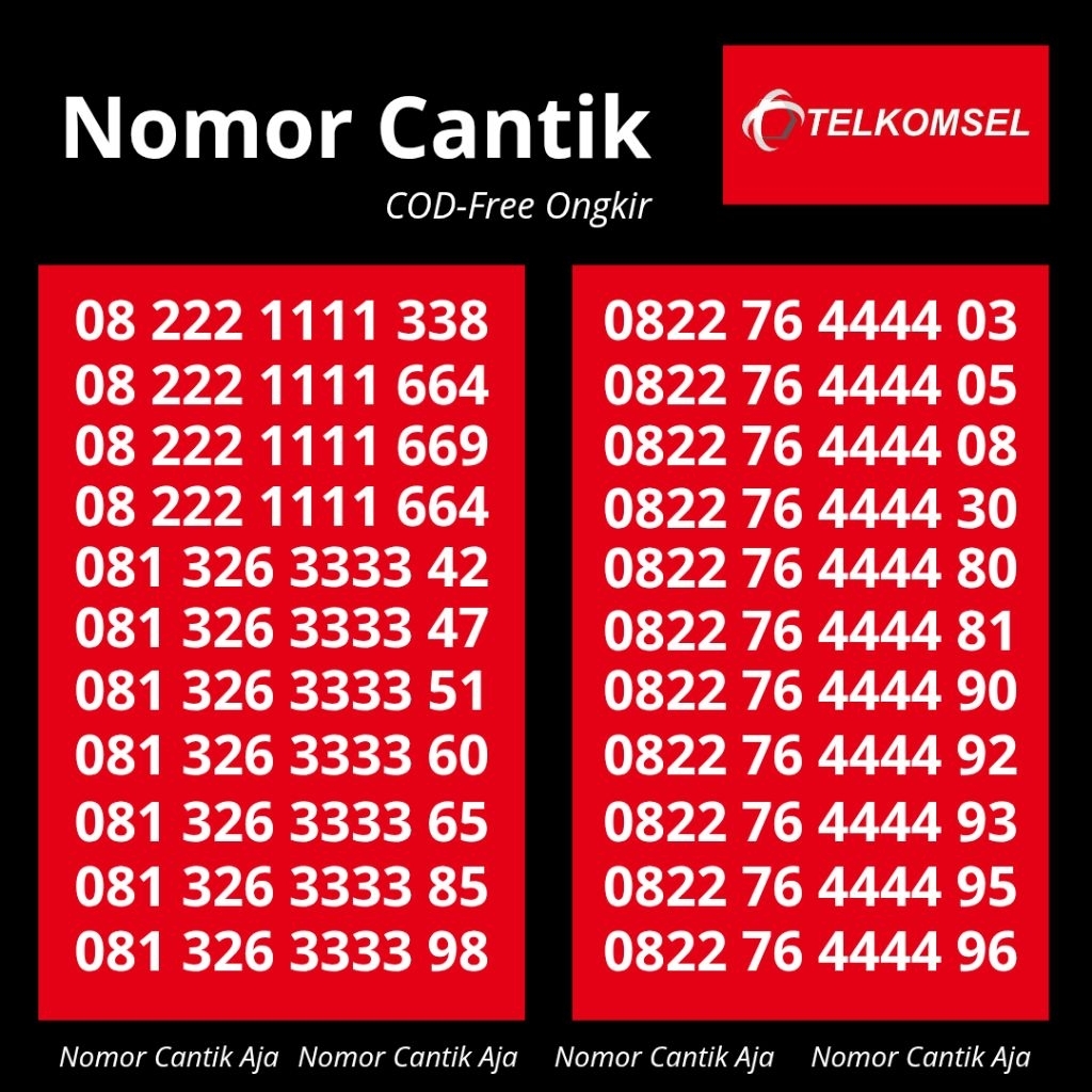 Nomor Cantik Telkomsel kwartet - simpati kwartet