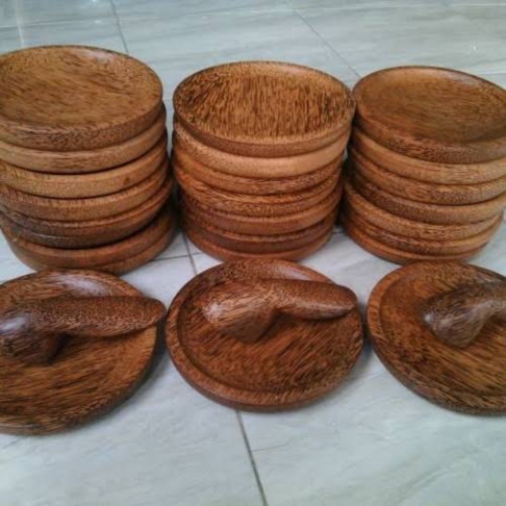 Jual Cobek Kayu Kelapa D19 + Ulekan Kayu Kelapa - COBEK KELAPA