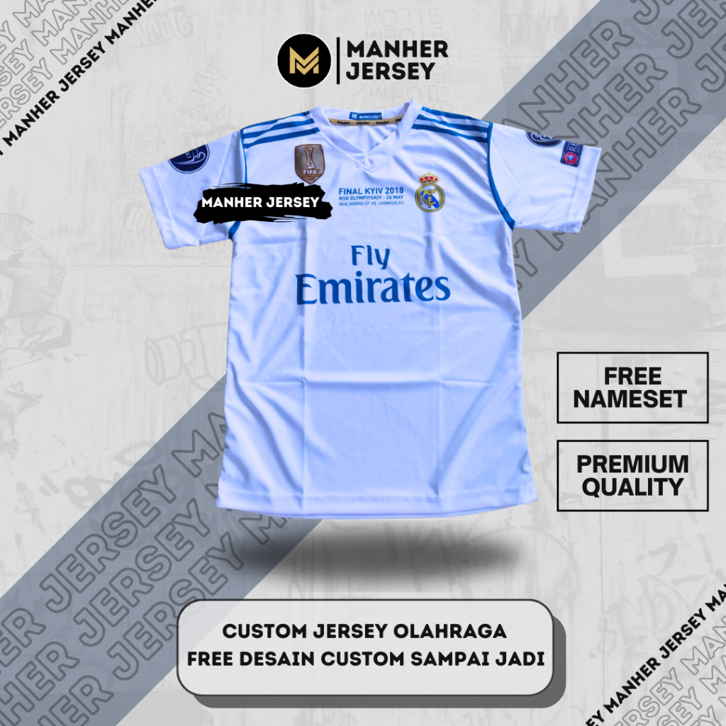 JERSEY MADRID 2018 FINAL UCL KYIV FULL PRINTING