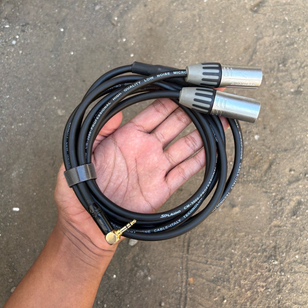 Jack HP 3,5/Aux Ke Mixer/Soundcard Custom Pakai Kabel SPL Audio CM3000 + Conector XLR Seetronic + Ja